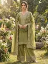 Jf 040 Pure Fendy Silk With Heavy Embroidery Sequence Work Readymade Suits Online Wholesale